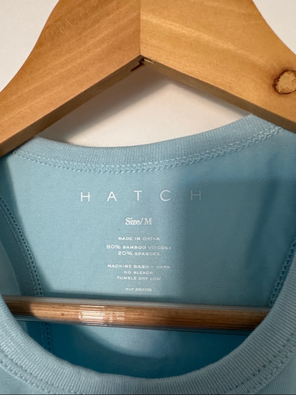 Hatch The Body Racer Tank in Surf- Light Blue Crew Neck Maternity Top